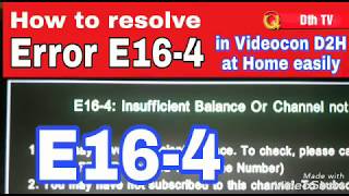 How to resolve ERROR E164 In videocon d2h at home [upl. by Eanrahs827]