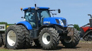 New Holland T7070 TG285 T7260 T7315 amp T8420 Pulling The Heavy Sledge  Tractor Pulling DK [upl. by Attikram]