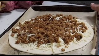 Lahm Cheese Manakish Recipe Lebanese Flatbread  Middle Eastern Pizza Lahm Bi Ajeenaghaskitchen [upl. by Hermia]