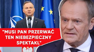 Konferencja prasowa premiera Donalda Tuska quotPanie prezydencie mój gorący apelquot [upl. by Cesaria500]