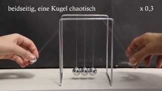 Physikversuch Newtonkugeln Kugelstoßpendel Demonstrationspraktikum Uni Würzburg [upl. by Fairleigh]