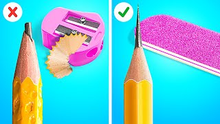 GENIUS SCHOOL TRICKS AND HACKS  Smart DIY School Supplies And Hacks by 123GO SERIES [upl. by Janos]