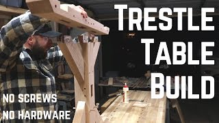 Indestructible Farm House Trestle Table w Old School Joinery  Woodworking  How To [upl. by Hillinck]