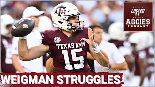 REACTION Conner Weigman struggles in Texas AampMs season opening loss to Notre Dame [upl. by Adihahs]