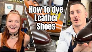 How to dye leather shoes  Professional chocolate dye [upl. by Willmert]