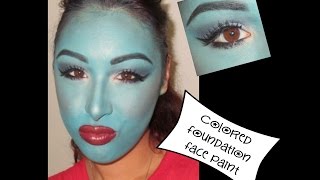 DIY  Colored Foundation Face Paint for Halloween [upl. by Mohkos854]