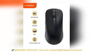 ✔️Kysona M617 Black PAW3395 Wireless Gaming Mouse 8K Polling Rate 26000DPI Lightwe [upl. by Concettina]