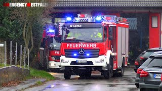 Ankommende FFler Ausrücken Feuerwehr Roetgen bei Schneefall [upl. by Francisco]