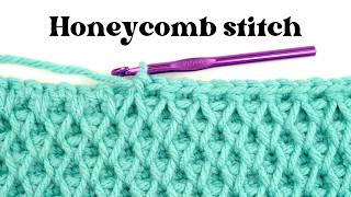 How to crochet the Honeycomb Stitch Crochet Smock Stitch [upl. by Avera219]