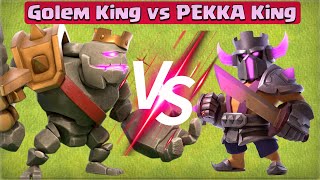 New Golem King vs PEKKA King  November Gold Pass King Skin  Clash of Clans [upl. by Derwin945]