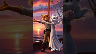 Titanic Cat Version😿🛳️cattoon catlover cartoon viralshort animation titanic titans trending [upl. by Oiramat]