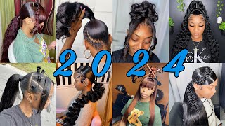 2024 New amp Latest Ponytail Hairstyles For Black Women With Different Face Shapes amp Hair Textures [upl. by Llehcear]