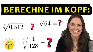 nte Wurzel ziehen OHNE Taschenrechner – 3 Wurzel im Kopf rechnen [upl. by Rengaw]