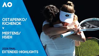 KichenokOstapenko v HsiehMertens Extended Highlights  Australian Open 2024 Final [upl. by Elvina]