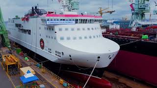 Isle of Man Steam Packet Company  New Vessel Manxman  Launch [upl. by Middle860]