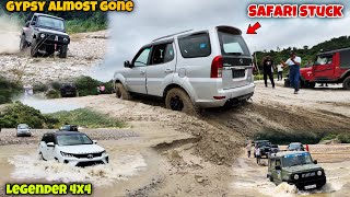 Extreme Sunday offroad with Safari  legender Rubicon Jimny Thar  gypsy  Scorpio 2wd [upl. by Aramac541]