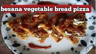 besana vegetable bread pizza l ବେସନ ଭେଜିଟେବୁଲ ବ୍ରେଡ ପିଠା। village style cocking। breakfast recipes [upl. by Kenric714]