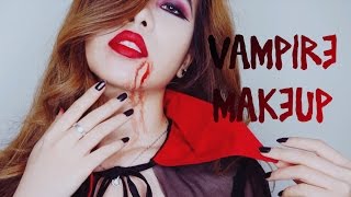 SIMPLE VAMPIRE MAKEUP WITH CC ENGSUB [upl. by Anaujit]