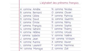 Lalphabet français des prénoms Apprendre le français  Débutant niveau A1 [upl. by Nylessej429]