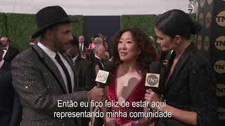 EMMY AWARDS 2018  ENTREVISTA COM SANDRA OH DE KILLING EVE  EmmyTNT [upl. by Ydennek348]