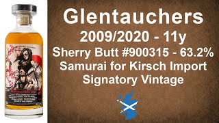 Glentauchers 2009 Samurai for Kirsch Import Sherry Butt 900315 Single Malt Review by WhiskyJason [upl. by Ocicnarf]