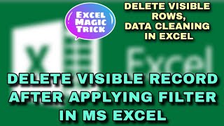 How to delete data after filter in excel  excel filter me row delete kaise kare [upl. by Sarge]