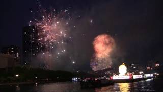 【1080p】2017年天神祭奉納花火船渡御 TenjinMatsuri Dedication FireworksampFunatogyo full version [upl. by Marasco]