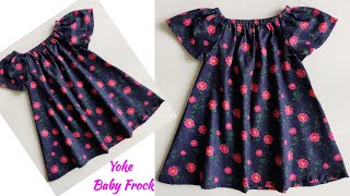 Very Easy Yoke Baby Frock Cutting and stitching Step by step  Yoke Baby Frock Cutting and stitching [upl. by Earesed]