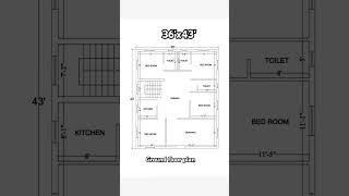 36x43 Ground floor plan 4BHK 1548 sqfthomeplan home housedesign shorts [upl. by Trub74]