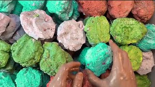 Colourful Dyed Gym chalk Crumbling oddlysatisfying gymchalkcrush asmrsounds stressrelief asmr [upl. by Nodarb]