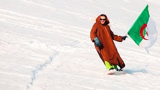 Snowboarding with Kachabiya in Tikejda  التزحلق غلى الثلج بالقشابية في تيكجدة [upl. by Thenna864]