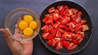 Just add Eggs to Tomato Quick Breakfast in 5 minutes Simple and delicious Recipe [upl. by Ainival]