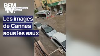 Les images de Cannes inondée après de violents orages [upl. by Skippy]