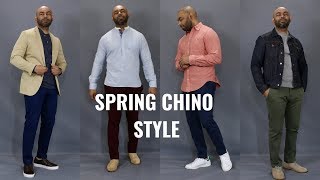 How To Wear Chinos Spring 20194 Chino Outfits [upl. by Petite]