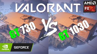 🔥GT 1030 VS GT 730🔥  VALORANT LOW MED HIGH GRAPH [upl. by Aisiram]