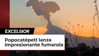 Volcán Popocatépetl lanza impresionante fumarola [upl. by Dougald]