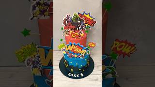 Marvel superhero themed birthday cake cakeshorts marvel avengers mcu cake birthdaycake 5th [upl. by Lubbi]