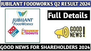 Jubilant Foodworks Q2 Result 2024Jubilant Foodworks share latest news 2024Jubilant share good news [upl. by Attesoj]