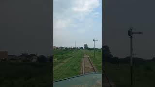 Live view from Cab Non Stop whistles cross of two big trains on single line cross live shorts [upl. by Avi61]