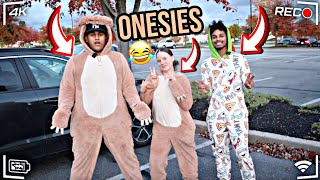 WE DRESSED IN A ONESIE IN PUBLICPEOPLES REACTIONS WAS HILARIOUS😂 [upl. by Berey971]