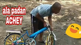 Achey Bocey naik basikal lajak sampai tercabut fork HAHAHA [upl. by Eahcim]