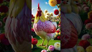 The Dahlia Delight A Radiant Hen Cheerful Chicks and a Field of Blossomsquotcute hen chicks [upl. by Enyrhtac530]