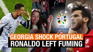 Euro 2024 Debutante Georgia steals Euro Ball shocks Portugal and angers Ronaldo [upl. by Naivad]