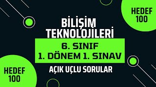 Bilişim Teknolojileri 6 sınıf 1 Dönem 1 Sınav  Açık uçlu sorular [upl. by Sirdna]