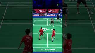 The best rally LiangWang vs AstrupRasmussen  Denmark Open 2024 MD F shorts badminton [upl. by Einreb]