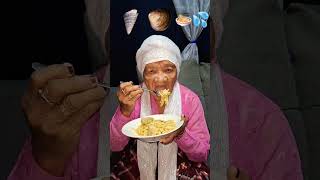 Great Grandmother👵Eating Food Emoji Challenge🐚🐌🍜💦eatingemojichallenge makan food shorts [upl. by Dleifniw]