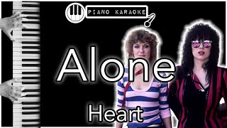 Alone  Heart  Piano Karaoke Instrumental [upl. by Currie]