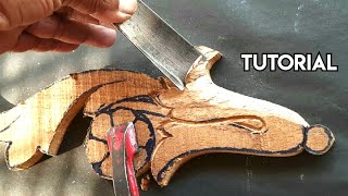 Teak wood carving Tutorial  Flower and leaf [upl. by Ecniv385]