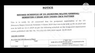 SEC Exam Date Official Notification 4th SEM VU [upl. by Fiel]