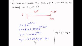 Continuous Compounding  Example 2  Calculate rate of interest [upl. by Nymrak859]